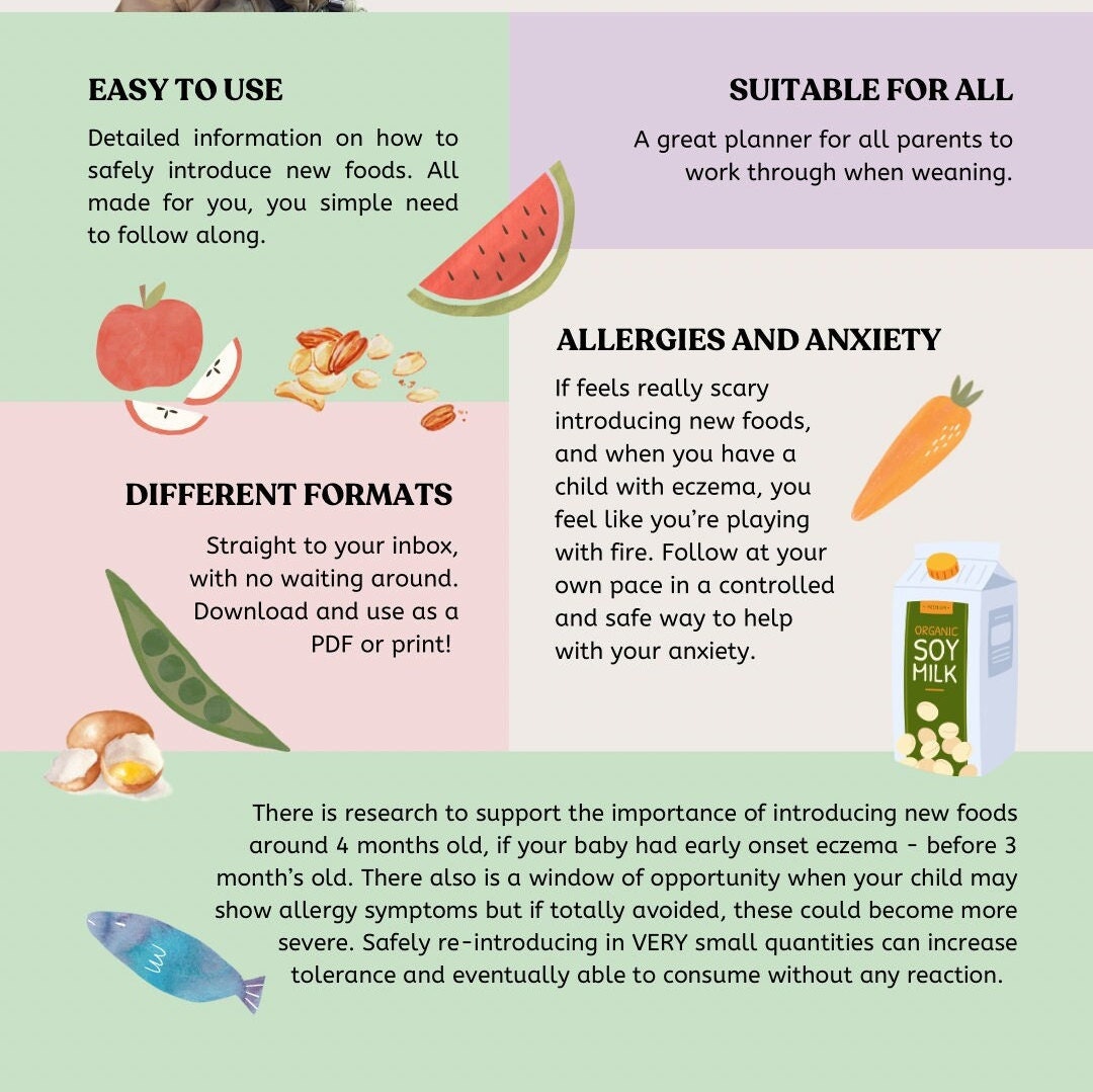 Food Allergy Planner and Weaning Guide Suitable From 4 Months Old. Key