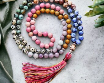 108 Beads Mala Necklace,7 Chakra Necklace, Yoga Necklace, Meditation Necklace