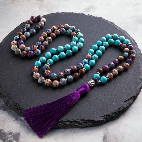 108 Beads Mala Necklace,7 Chakra Necklace, Yoga Necklace, Meditation Necklace