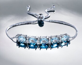 ブレスレット cat hammill Bronze Crystal bracelet set blue Crystal Bracelet, Sparkly Bracelet, Adjustable Bracelet