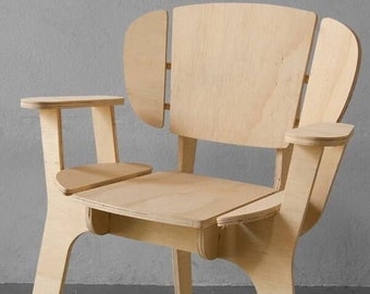 CNC CUTTING FILE wooden chair, cnc chair, laser cut files, cnc files, dxf files, vcarve files, cnc wooden furniture, cdr files, cnc carving