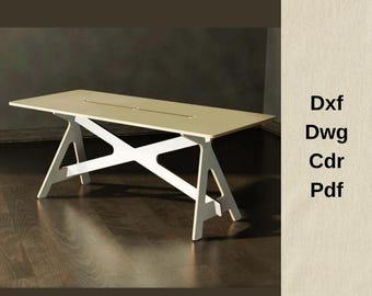 Pliki do cięcia CNC, model stołu CNC, pliki DXF, wycinek CDR, VCarve, pliki routera CNC, plany CNC, projekt stołu drewnianego, projekt CNC DXF