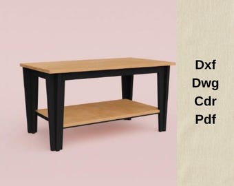 Pliki do cięcia CNC, drewniany stolik kawowy, pliki DXF dla CNC, pliki routera CNC, projekt stolika kawowego CNC, pliki mebli drewnianych, pliki do cięcia DXF, vcarve