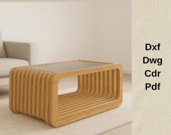 Cnc schneide Dateien,Holzcouchtisch,parametrische Möbel,dxf dateien für cnc,cnc vektor dateien,vcarve,couch tisch dxf modell