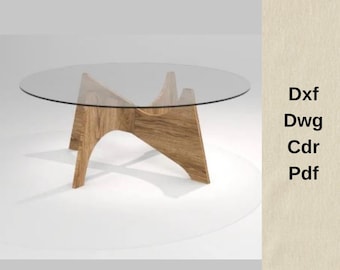 file di taglio CNC, tavolino da caffè in legno, file DXF, modello di mobili CNC, macchina CNC, file di taglio per router CNC, progetto di tavolino da caffè CNC, progetti di taglio del legno