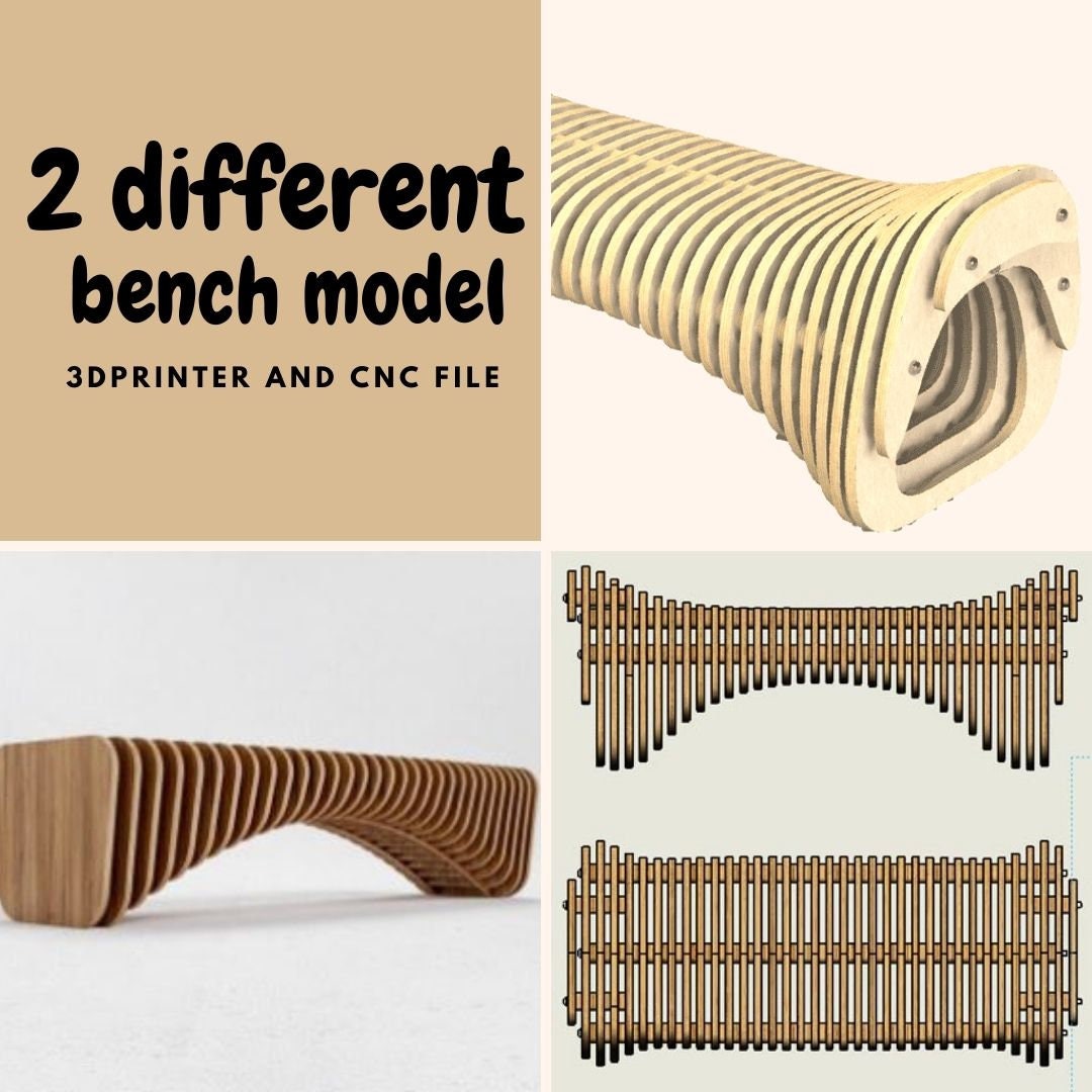 CNC CUTTING FILE Wooden Parametric Bench, Cnc Bench, Laser Cut Files ...