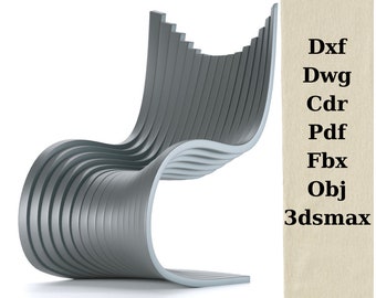 parametric desing,cnc cutting files,cutting machine files,wood chair drawing,dxf files,parametric chair model,parametric furniture,cnc cut