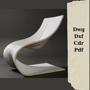 CNC CUTTING FILE wooden chair, cnc chair, laser cut files, cnc files, dxf files, vcarve files, cnc wooden furniture, cdr files, cnc carving