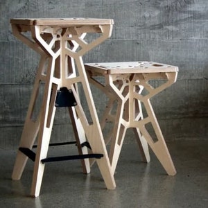 CNC CUTTING FILE wooden bar stool, cnc stool, laser cut files, cnc files, dxf files, vcarve files, cnc wooden furniture, cdr files, cnc file