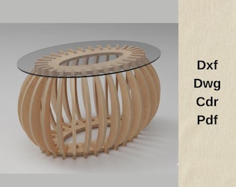 Pliki do cięcia CNC, stolik kawowy z drewna, pliki DXF, model mebli CNC, maszyna CNC, pliki do cięcia routera CNC, projekt stolika kawowego CNC, plany cięcia drewna