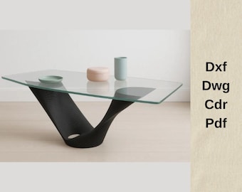 Archivos de corte CNC, mesa de centro de madera, VCarve, archivos DXF para CNC, enrutador CNC, archivos de muebles CNC, proyecto de mesa de centro CNC, planos DXF de corte de mesa