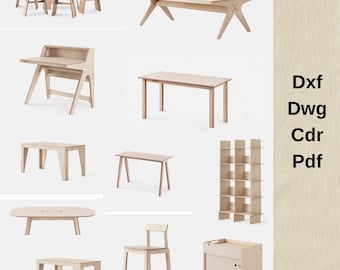 cnc cut,table and chair set, cnc files for wood,cnc machine pack file, wood furniture pack files, wood working plans, cnc furniture files