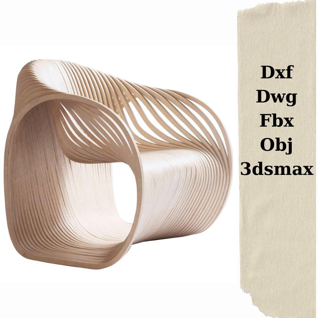 parametric chair,parametric design,wood chair model,cnc machine,cutting machine files,dxf files,cnc cut,parametric furniture,wood furniture