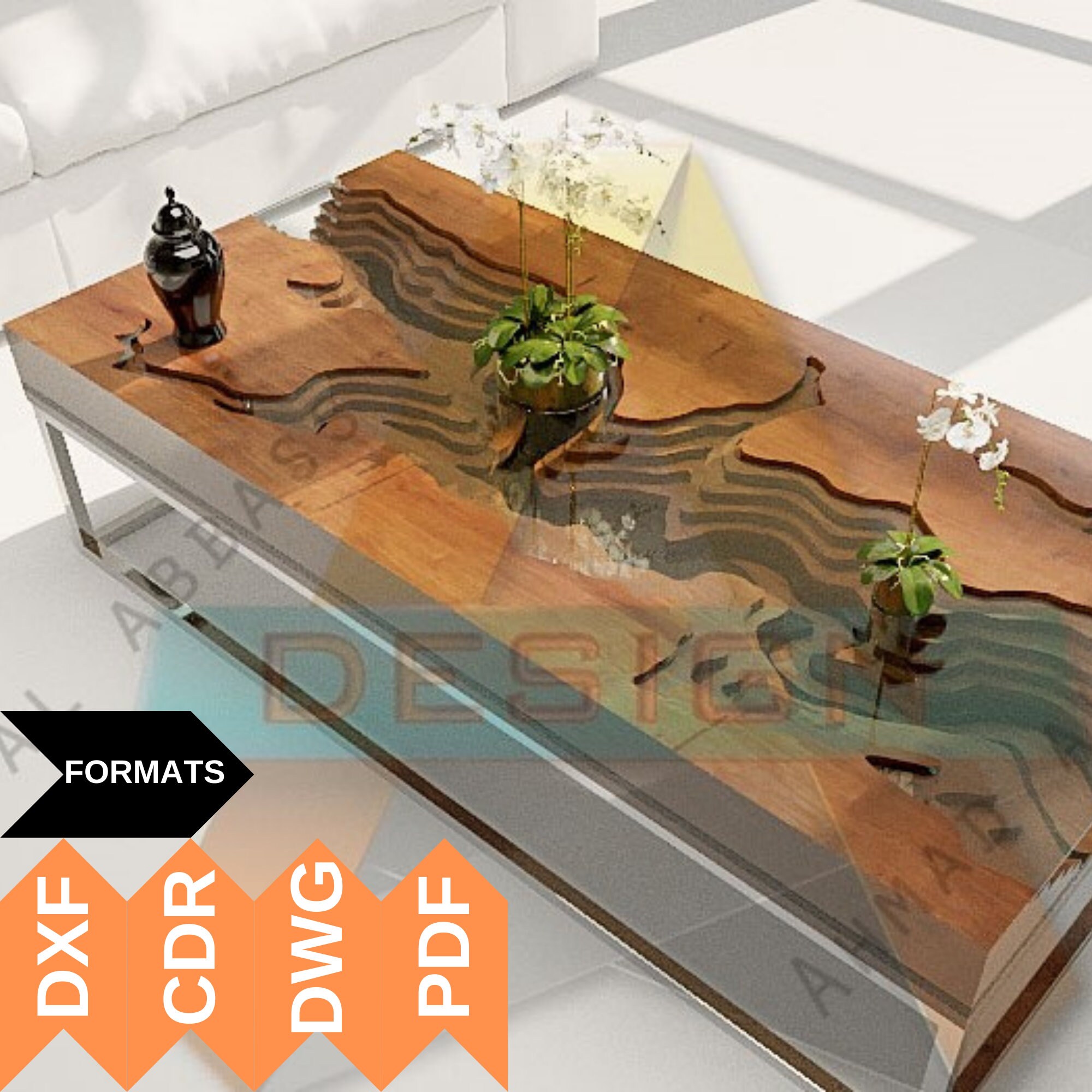 CNC CUTTING FILE Wooden Coffee Table, Cnc Coffee Table, Laser Cut Files ...