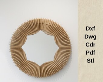 Pliki do cięcia CNC, grafiki ścienne 3D, meble parametryczne, pliki DXF dla CNC, wydruki cyfrowe, pliki STL dla CNC, projekt drewnianego lustra, samolot CNC, VCarve, pliki DXF, pliki STL