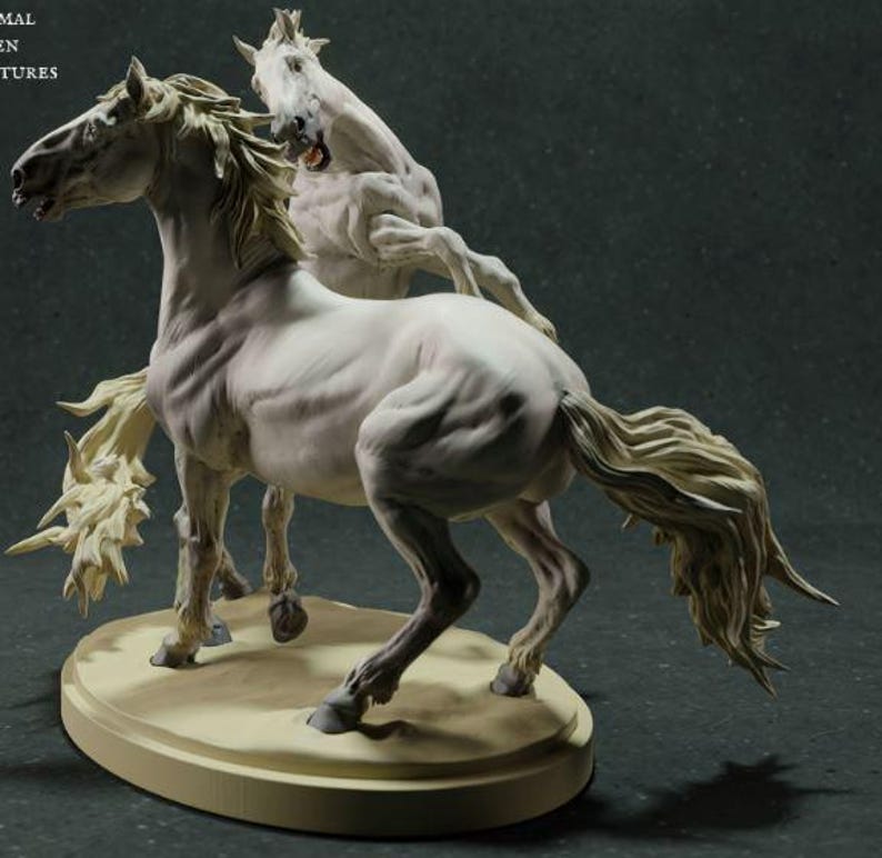 3d printer files,3d stl model,3d horses figure,3d horses statue stl file,3d printable,digital print file,3d print stl,stl for print,3d horse
