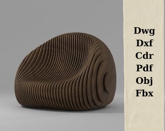 Parametric chair model,cnc machine,dxf cut files,cutting machine files,parametric design,parametric model,chair drawing files,cnc router,cdr