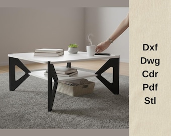 Pliki do cięcia CNC, stolik kawowy z drewna, pliki DXF, model mebli CNC, maszyna CNC, pliki do cięcia routera CNC, projekt stolika kawowego CNC, plany cięcia drewna