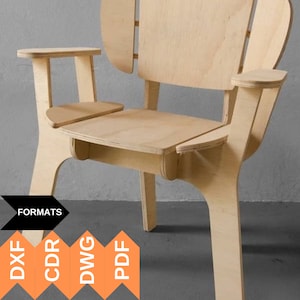CNC CUTTING FILE wooden chair, cnc chair, laser cut files, cnc files, dxf files, vcarve files, cnc wooden furniture, cdr files, cnc carving