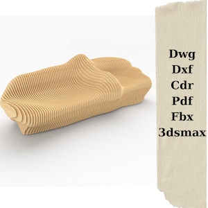 parametric desing,parametric bench model,wood furniture,cnc machine,cnc cutting files, parametric furniture model,dxf files,parametric cut