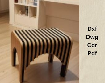 Pliki do cięcia CNC, pliki do druku cyfrowego, projektowanie parametryczne, model stołka CNC, pliki do cięcia drewna, model stołka z drewna, pliki do routerów CNC, pliki DXF, projekt CNC