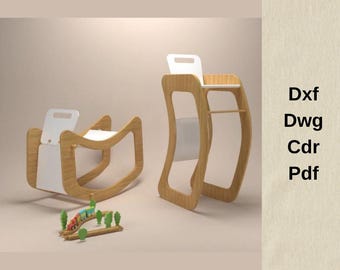 Archivos de corte CNC, vectores CNC, VCarve, archivos de corte para sillas de madera para niños, archivos de corte para juguetes infantiles, archivos de corte para muebles CNC, archivos de corte para muebles de guardería, DXF para CNC.