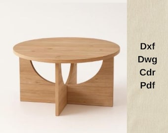 Pliki do cięcia CNC, stolik kawowy z drewna, pliki DXF, model mebli CNC, maszyna CNC, pliki do cięcia routera CNC, projekt stolika kawowego CNC, plany cięcia drewna