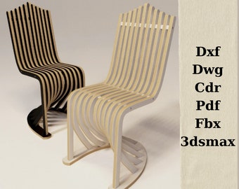 cnc cutting files,wood chair model,parametric desing,paramatric furniture,cutting machine files,dxf files,chair drawing files,wood furniture