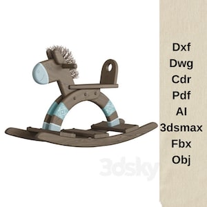 cnc cutting files,cnc machine,kids rocking chair,rocking horse model,wood cut files,cutting machine files,children toys,vcarve,dxf -cdr-dwg
