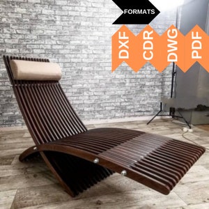 CNC CUTTING FILE wooden lounge chair, cnc lounger seat, laser cut files, cnc files, dxf files, vcarve files, cnc wooden furniture, vcarve