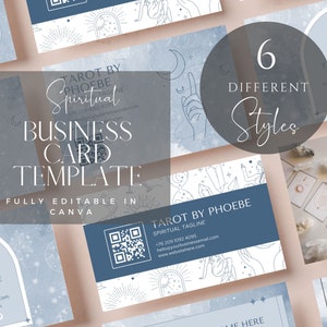 Business Card Template INSTANT DOWNLOAD Tarot Spiritual Printable Business Card Small business thank you business care card DIY Calling card