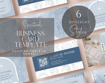 Business Card Template INSTANT DOWNLOAD Tarot Spiritual Printable Business Card Small business thank you business care card DIY Calling card