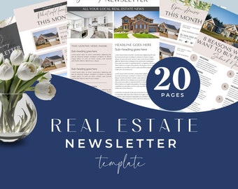 Makler Newsletter Vorlage, 12-monatiger Makler-Newsletter, Makler-E-Mail-Marketer, Luxus-Newsletter, Makler-Prospekt, Canva