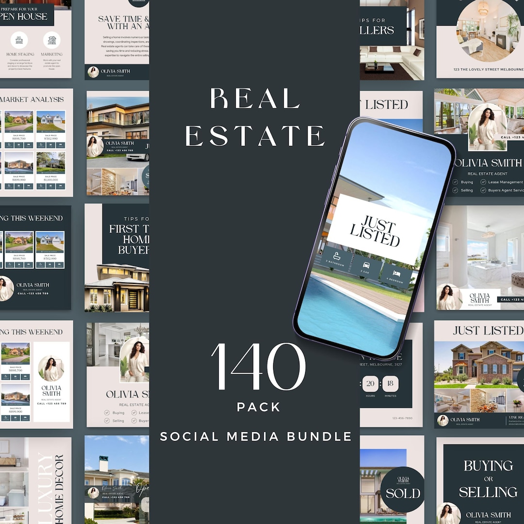 Real Estate Social Media Instagram Bundle, Real Estate IG, Realtor ...