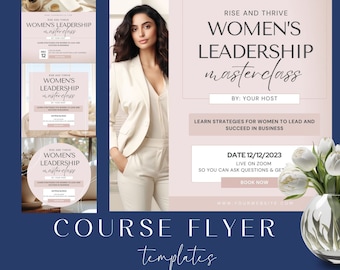 Course Flyer Template, Course Flyer Masterclass Canva Template, DIY Course Flyer, Premade Business Flyer, Course Creation, Training
