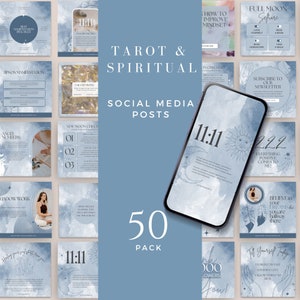 Spiritual Canva Instagram Template, Tarot Social media post, Mystical Moon Magic Canva Template, Crystal, Astrology, Zodiac, Energy Healer