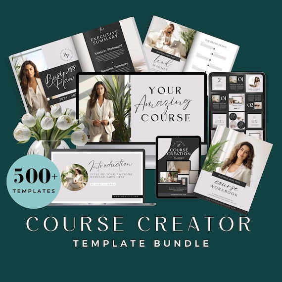 Course Creator Bundle, Course Creation Templates, Course Creator Workbook Template Canva, Course Sales Page, Course Creator Planner, Toolkit