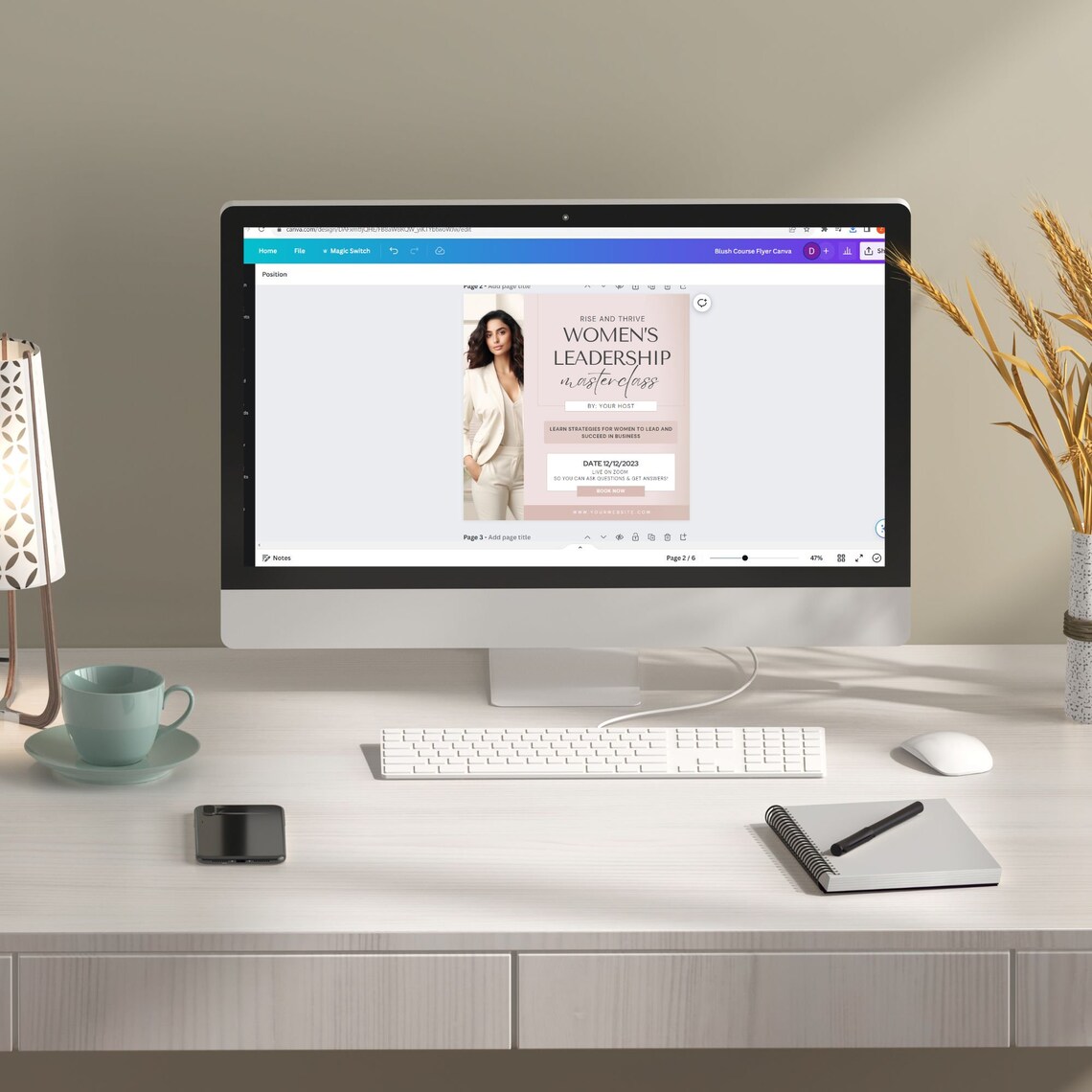Course Flyer Template Course Flyer Masterclass Canva Template DIY
