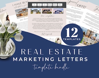 Makramee Briefe, Verkauf von Luxus Makler Marketing, Canva Templates Bundle, Ich habe Käufer, Realtor Farming, Makler Intro