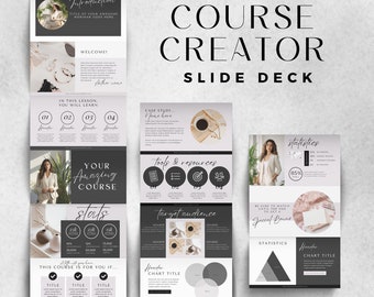 Course Creator Slide Deck, Webinar Template, Canva Pitch Deck, Masterclass Slide Presentation Template Master Class, Coaching Course Launch