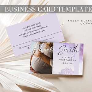 Visitenkarte Vorlage SOFORTIGER DOWNLOAD Doula Printable Photo Visitenkarte Small Business Dankeschön Business Care Card DIY Calling Card PW1
