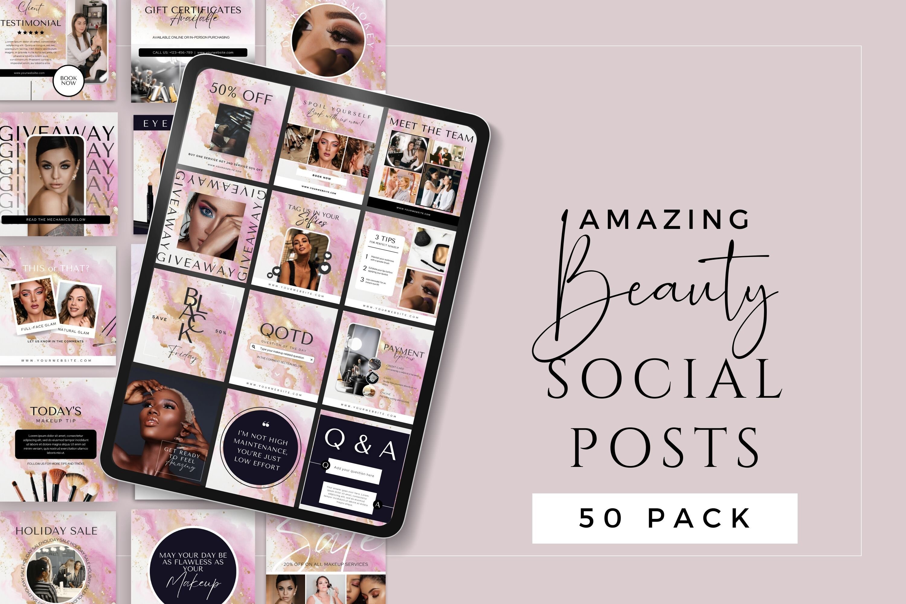 Beauty Instagram Template Quotes, Esthetician Social Media Post Canva ...