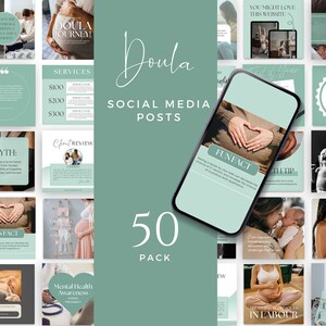 Doula Templates for Social Media, Editable Doula Handout, Instagram post templates, Canva Template editable, IG Stories, Pinterest Bundle