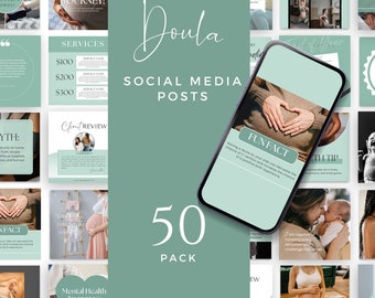 Doula Templates for Social Media, Editable Doula Handout, Instagram post templates, Canva Template editable, IG Stories, Pinterest Bundle