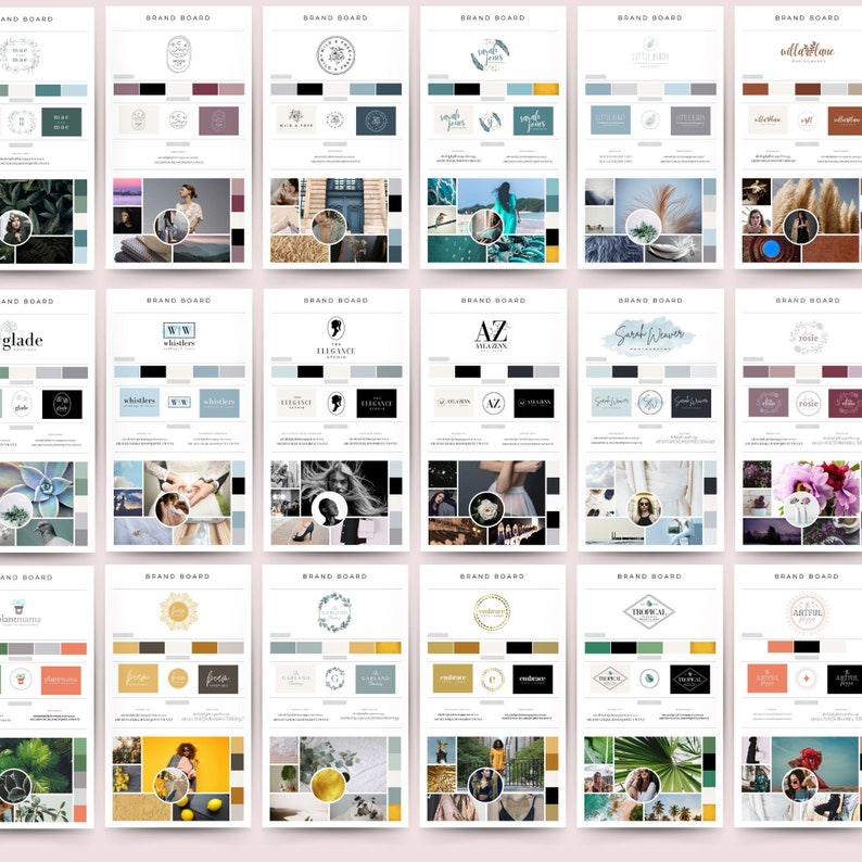 Lyxigt varumärkeskit, varumärkestavlalogotyp, gör-det-själv-varumärkeskit, företagsvarumärkeskit, gör-det-själv-logotypdesigner, moodboard, redigerbar Canva-mall bild 7