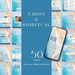 Modèle Instagram Spiritual Canva, publication sur les réseaux sociaux de tarot, modèle de toile magique lune mystique, cristal, astrologie, zodiaque, guérisseur énergétique