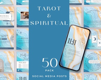 Spirituelle Canva Instagram Template, Tarot Social Media Post, Mystische Mond Magie Canva Template, Kristall, Astrologie, Sternzeichen, Energie Heiler