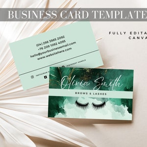 Feminine Business Card Template Printable Business Card Design Small business thank you, business care card DIY Calling card, Lashes, Beauty