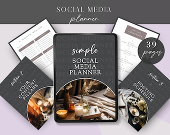Social Media Content Creator Planner, Tiktok, Instagram Posts, Influencer, Social Media Blog, Business Marketing Template Digital Printable
