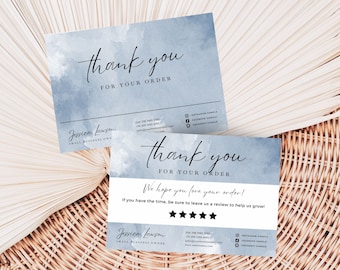 Thank you card template INSTANT DOWNLOAD Tarot Spiritual business card leave a review small business care card customer thank you tag canva
